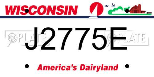 J2775E Wisconsin License Plate