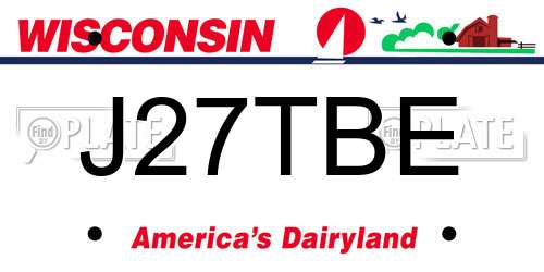 J27TBE Wisconsin License Plate