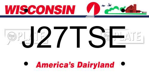 J27TSE Wisconsin License Plate