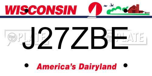 J27ZBE Wisconsin License Plate