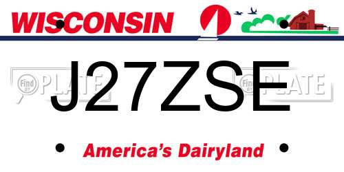 J27ZSE Wisconsin License Plate