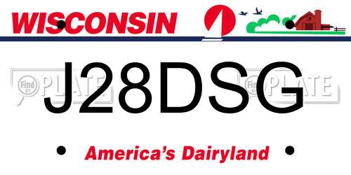 J28DSG Wisconsin License Plate