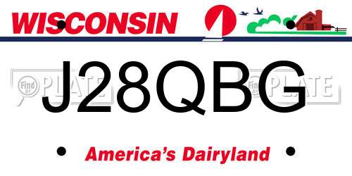 J28QBG Wisconsin License Plate