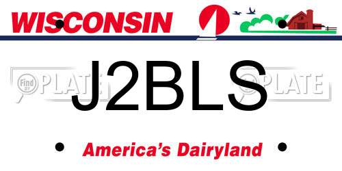J2BLS Wisconsin License Plate