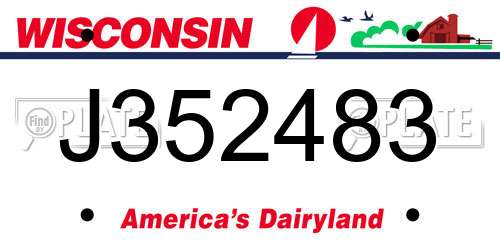J352483 Wisconsin License Plate