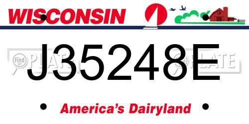J35248E Wisconsin License Plate
