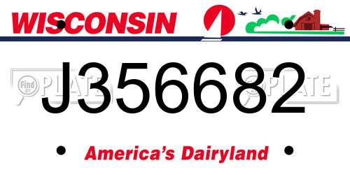 J356682 Wisconsin License Plate