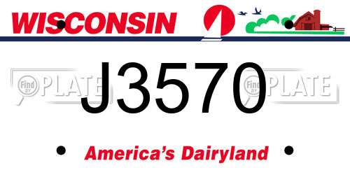 J3570 Wisconsin License Plate