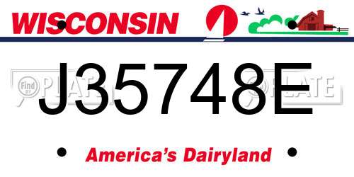 J35748E Wisconsin License Plate