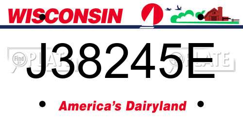 J38245E Wisconsin License Plate