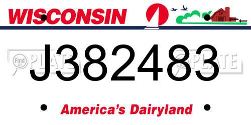 J382483 Wisconsin License Plate