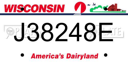 J38248E Wisconsin License Plate