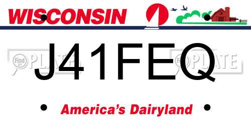 J41FEQ Wisconsin License Plate