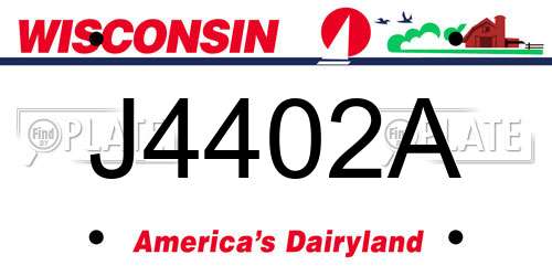 J4402A Wisconsin License Plate