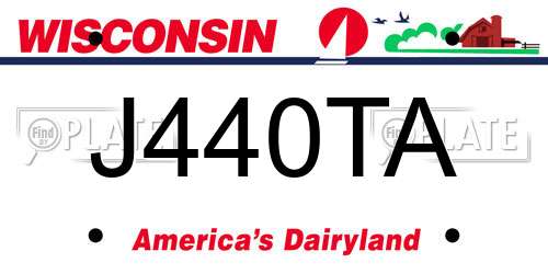 J440TA Wisconsin License Plate