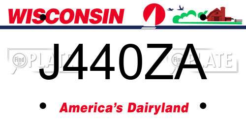 J440ZA Wisconsin License Plate