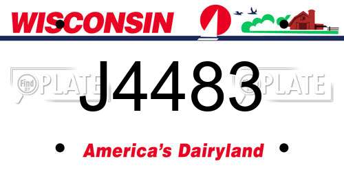 J4483 Wisconsin License Plate