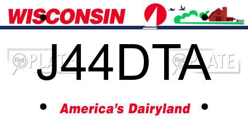 J44DTA Wisconsin License Plate