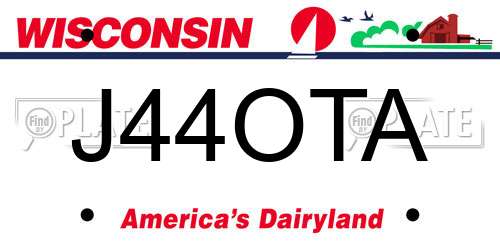 J44OTA Wisconsin License Plate