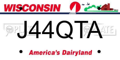 J44QTA Wisconsin License Plate