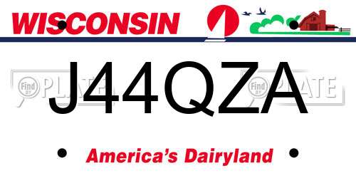 J44QZA Wisconsin License Plate