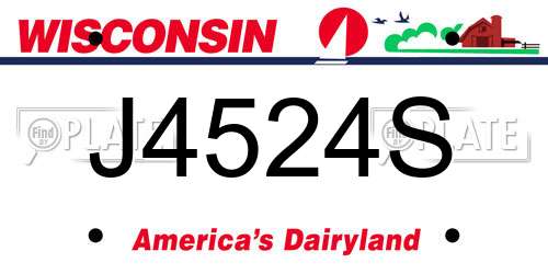 J4524S Wisconsin License Plate