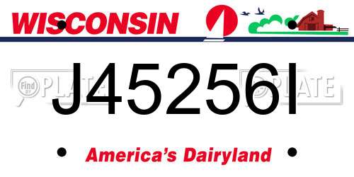 J45256I Wisconsin License Plate