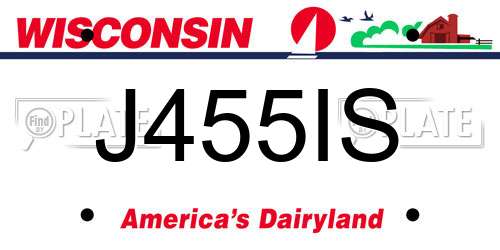 J455IS Wisconsin License Plate
