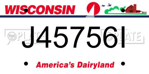 J45756I Wisconsin License Plate