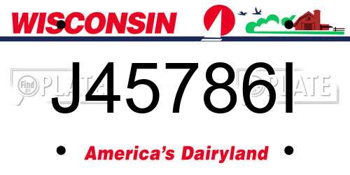 J45786I Wisconsin License Plate