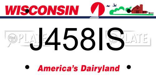 J458IS Wisconsin License Plate