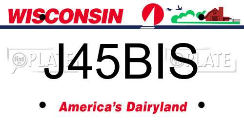 J45BIS Wisconsin License Plate