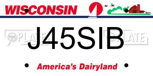 J45SIB Wisconsin License Plate