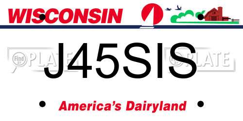 J45SIS Wisconsin License Plate
