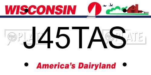 J45TAS Wisconsin License Plate