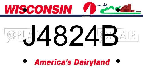J4824B Wisconsin License Plate