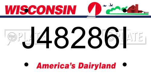 J48286I Wisconsin License Plate