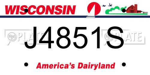 J4851S Wisconsin License Plate