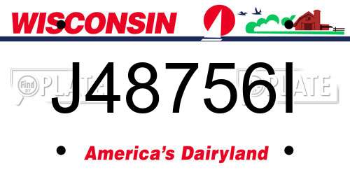 J48756I Wisconsin License Plate