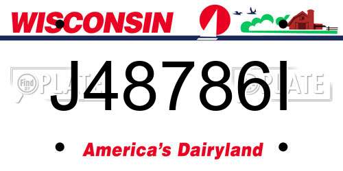 J48786I Wisconsin License Plate