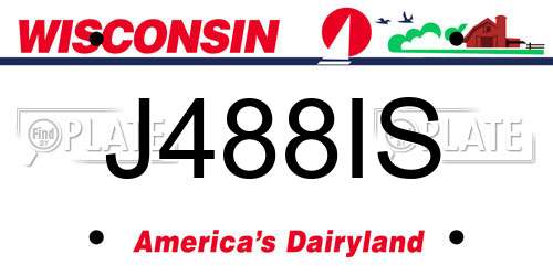 J488IS Wisconsin License Plate