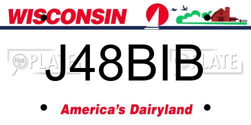 J48BIB Wisconsin License Plate