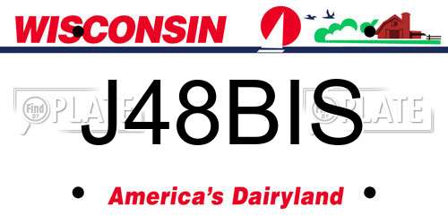 J48BIS Wisconsin License Plate