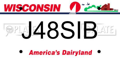 J48SIB Wisconsin License Plate