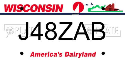 J48ZAB Wisconsin License Plate