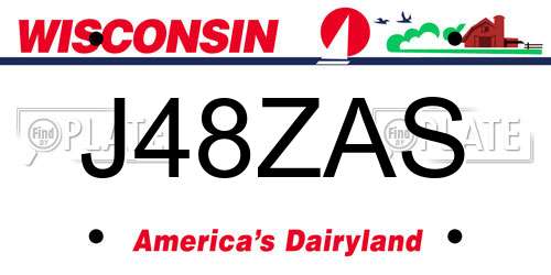 J48ZAS Wisconsin License Plate