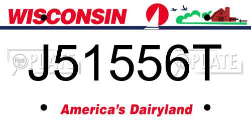 J51556T Wisconsin License Plate