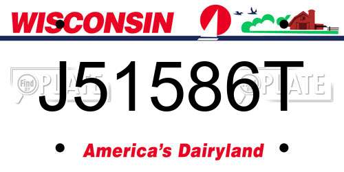 J51586T Wisconsin License Plate