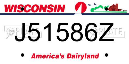 J51586Z Wisconsin License Plate
