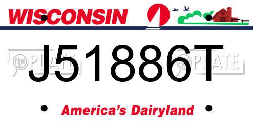 J51886T Wisconsin License Plate